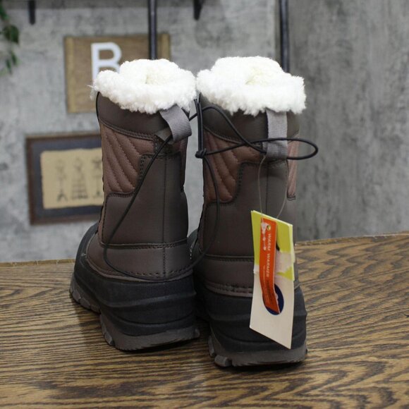 NWT All In Motion Faux Fur Skylar Winter Boots 88236452 6 Blush Brown Black - Picture 5 of 7